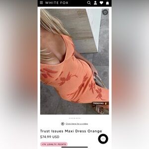 White Fox Boutique Orange Floral Midi Dress